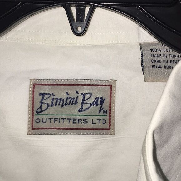 Cotton Men’s White Bimini Bay Pro Model Sport Fly Marlin Sailfish Fishing shirt - Picture 3 of 4